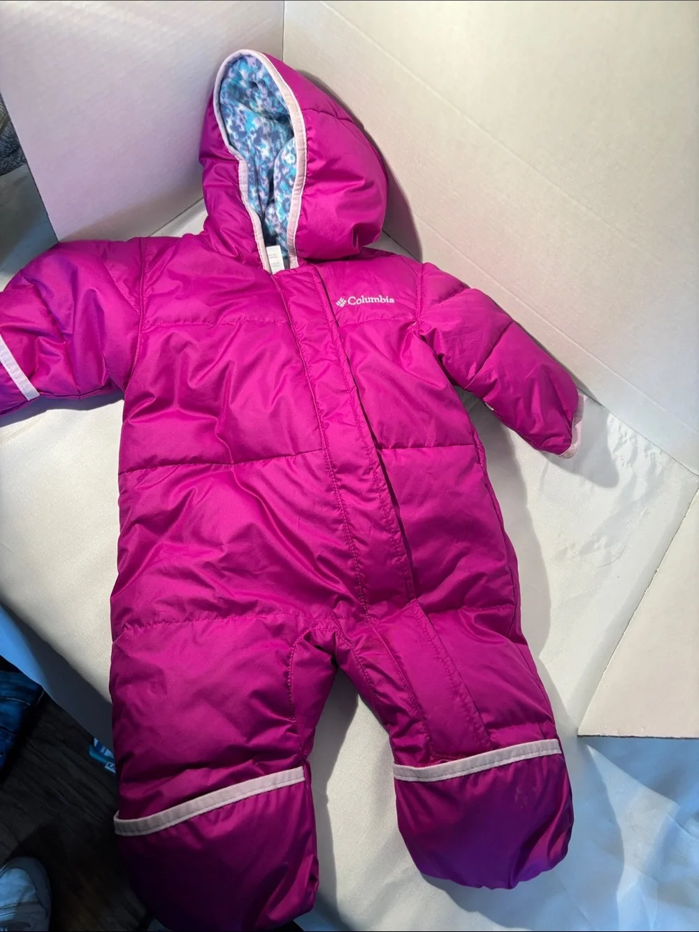 Columbia Infant Magenta Hooded One-Piece Snowsuit